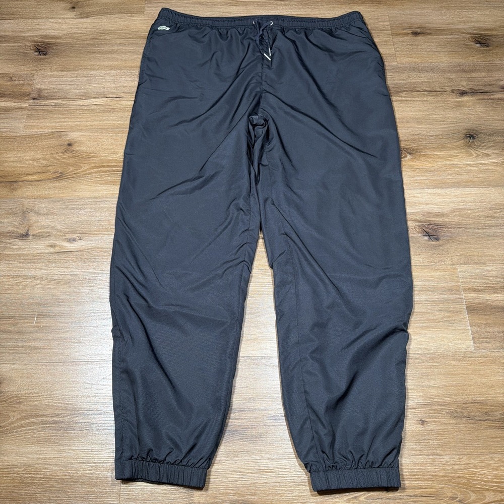 Lacoste Andy Roddick Track Lined Pants Men's Size 9 4XL Black Tennis Nylon Ankle
